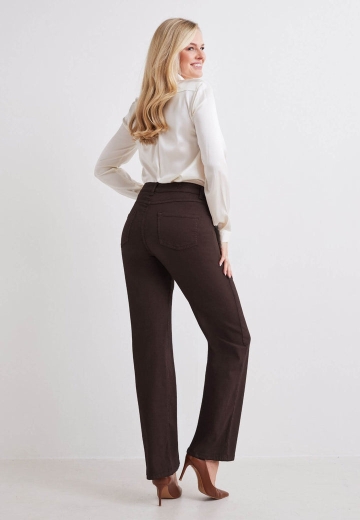 wonderjeans Relaxed Straight Brown Denim