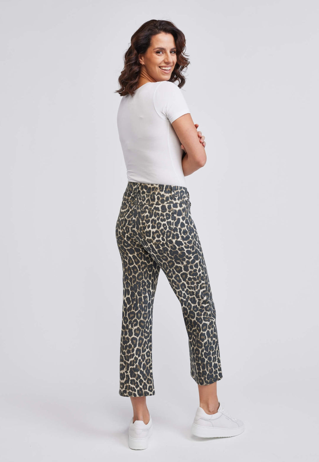 wonderjeans Relaxed Straight Ankle Leo Print