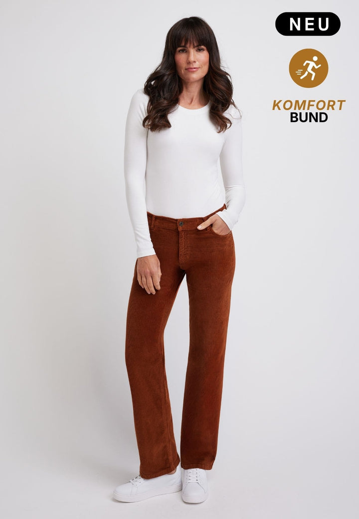 wonderjeans Relaxed Straight Easy Cord Cinnamon