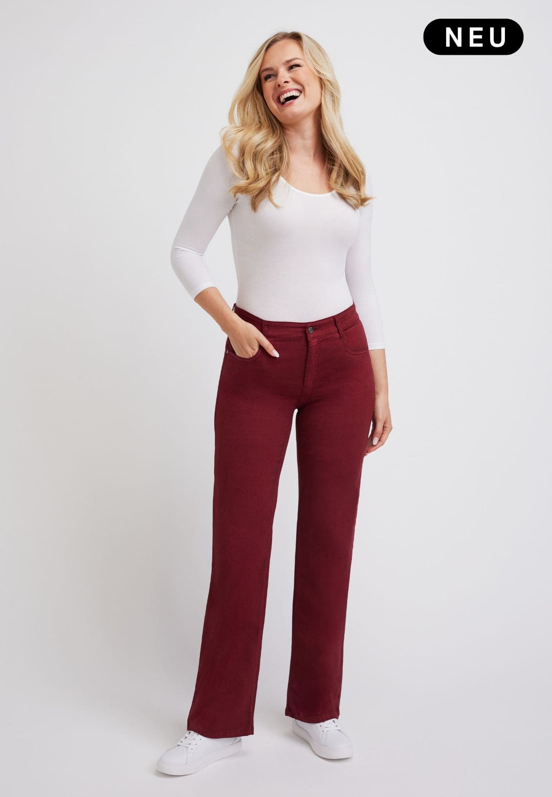 wonderjeans Relaxed Straight Burgundy